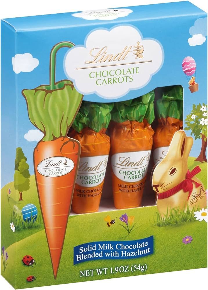 Lindt Chocolate Carrots, Solid Milk Chocolate Candy Blended with Hazelnut, 1.9 Oz Box | Amazon (US)