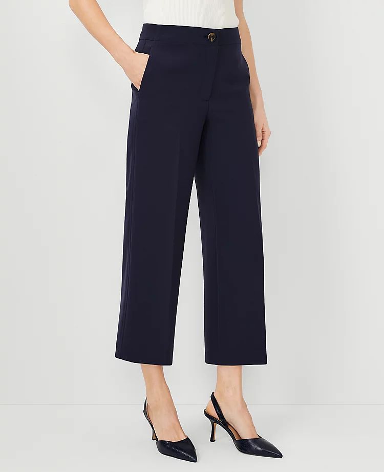 The Petite Kate Wide Leg Crop Pant in Crepe | Ann Taylor (US)