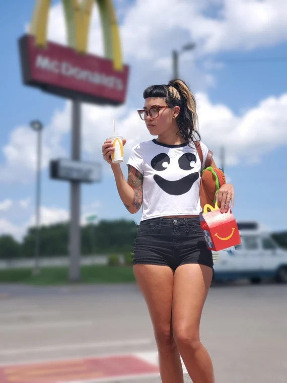 Creepy Meal Ghost Halloween Bucket Crop Top | Etsy | Etsy (US)