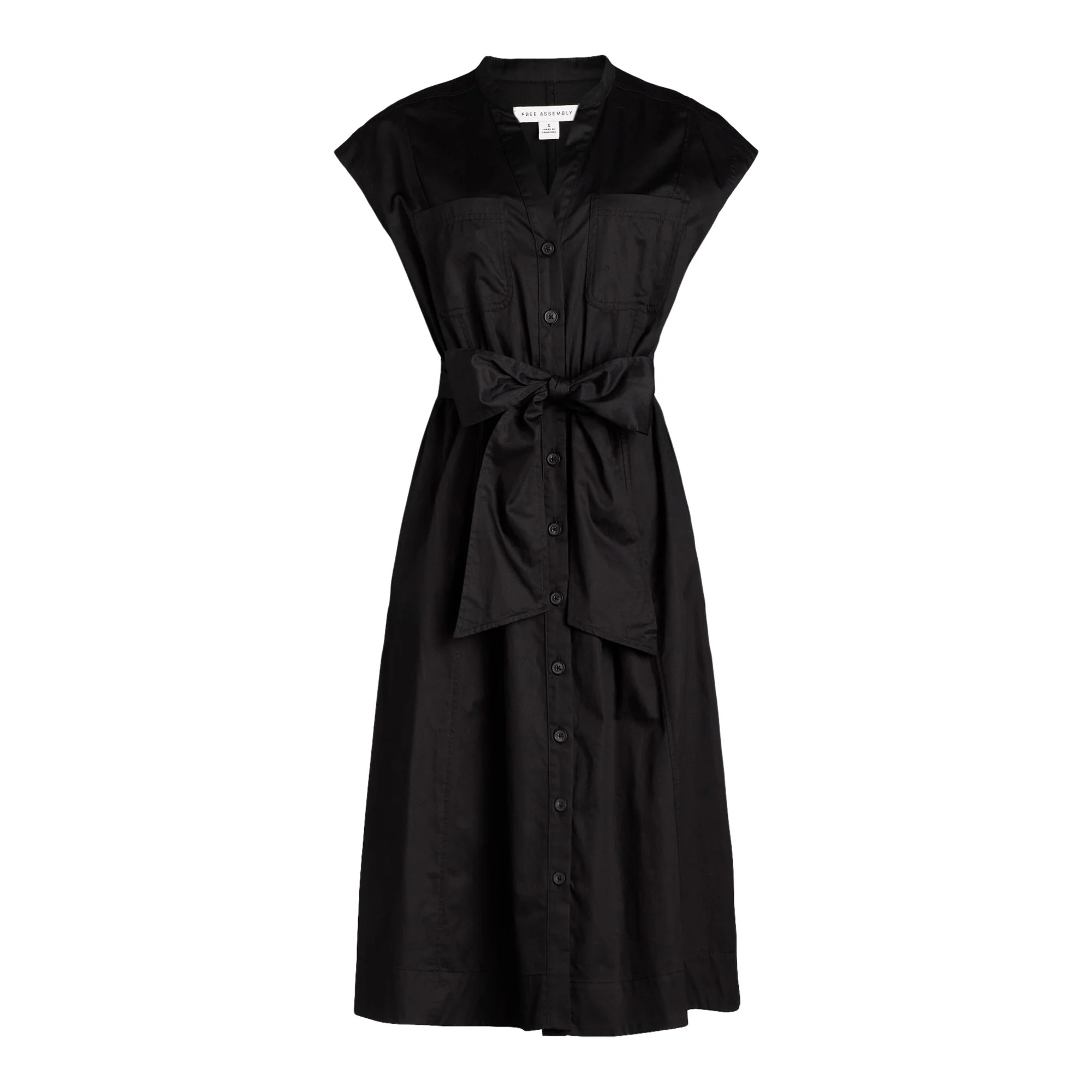 Free Assembly Women’s Belted Cotton Utility Midi Dress, Sizes XS-XXL - Walmart.com | Walmart (US)