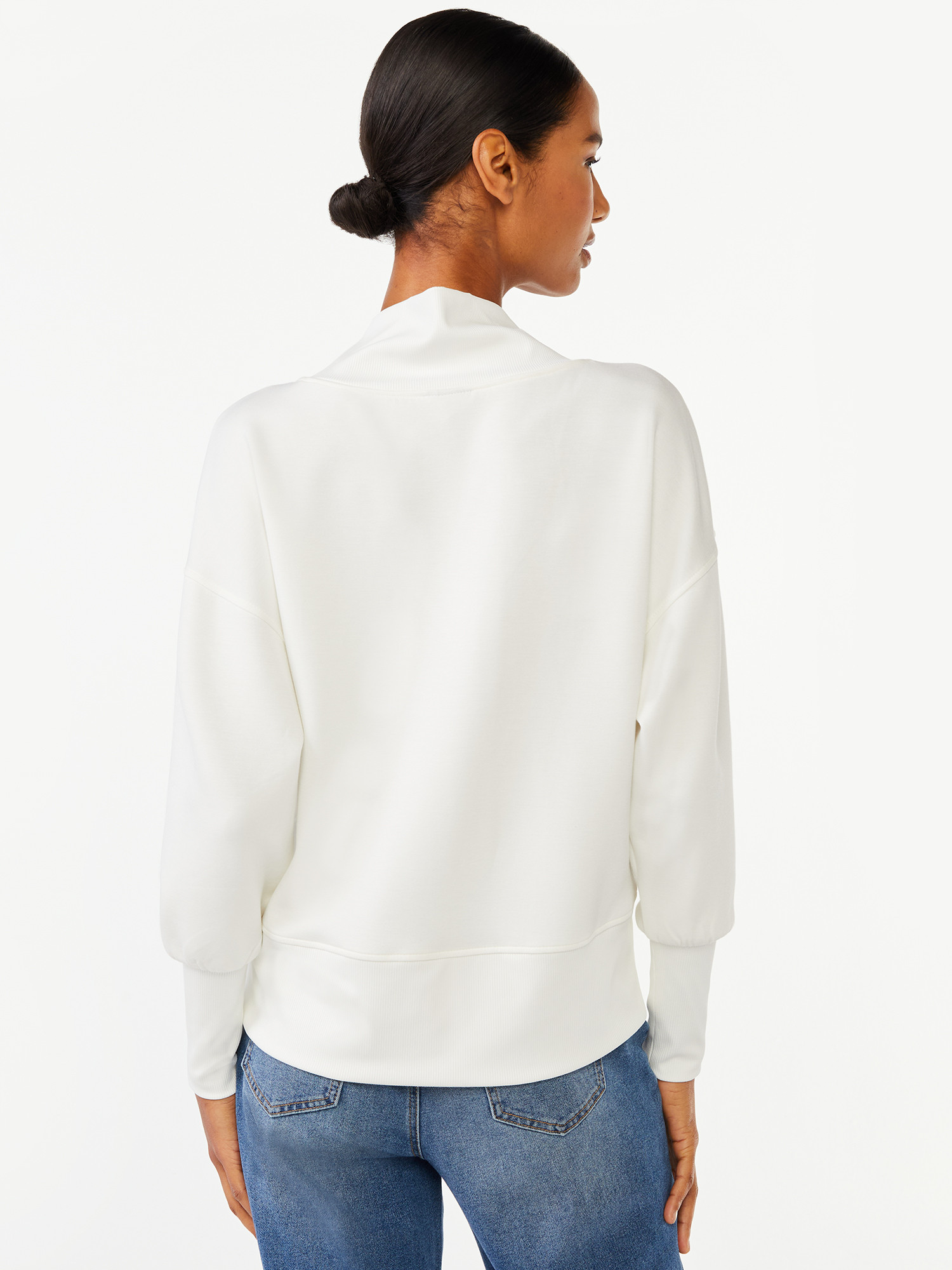 Scoop Women's Scuba Knit V-Neck Sweatshirt, Sizes XS-XXL - Walmart.com | Walmart (US)