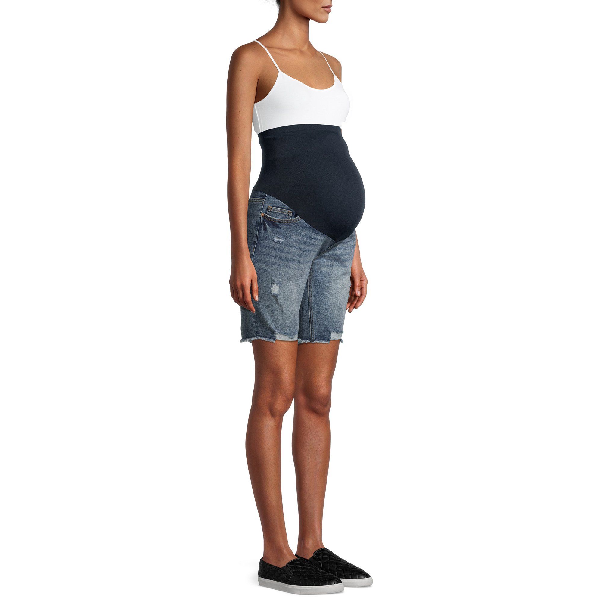 Maternity Time and Tru Bermuda Shorts with Full Panel | Walmart (US)