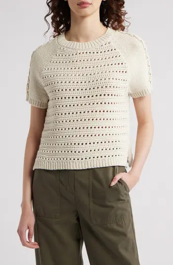 Pointelle Raglan Sleeve Sweater | Nordstrom