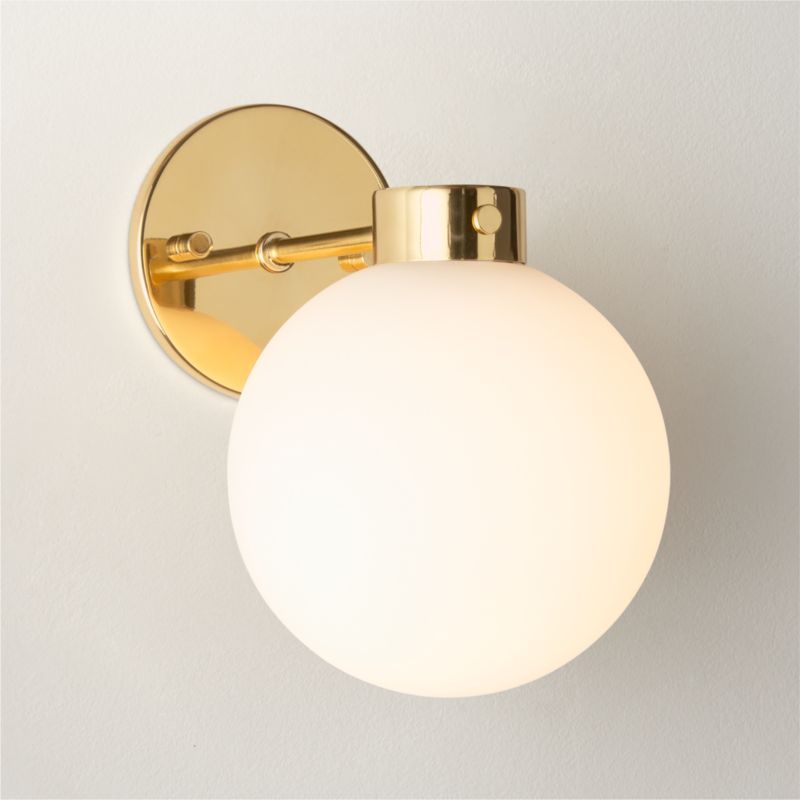 Marra Modern Polished Brass Globe Wall Sconce Light + Reviews | CB2 | CB2
