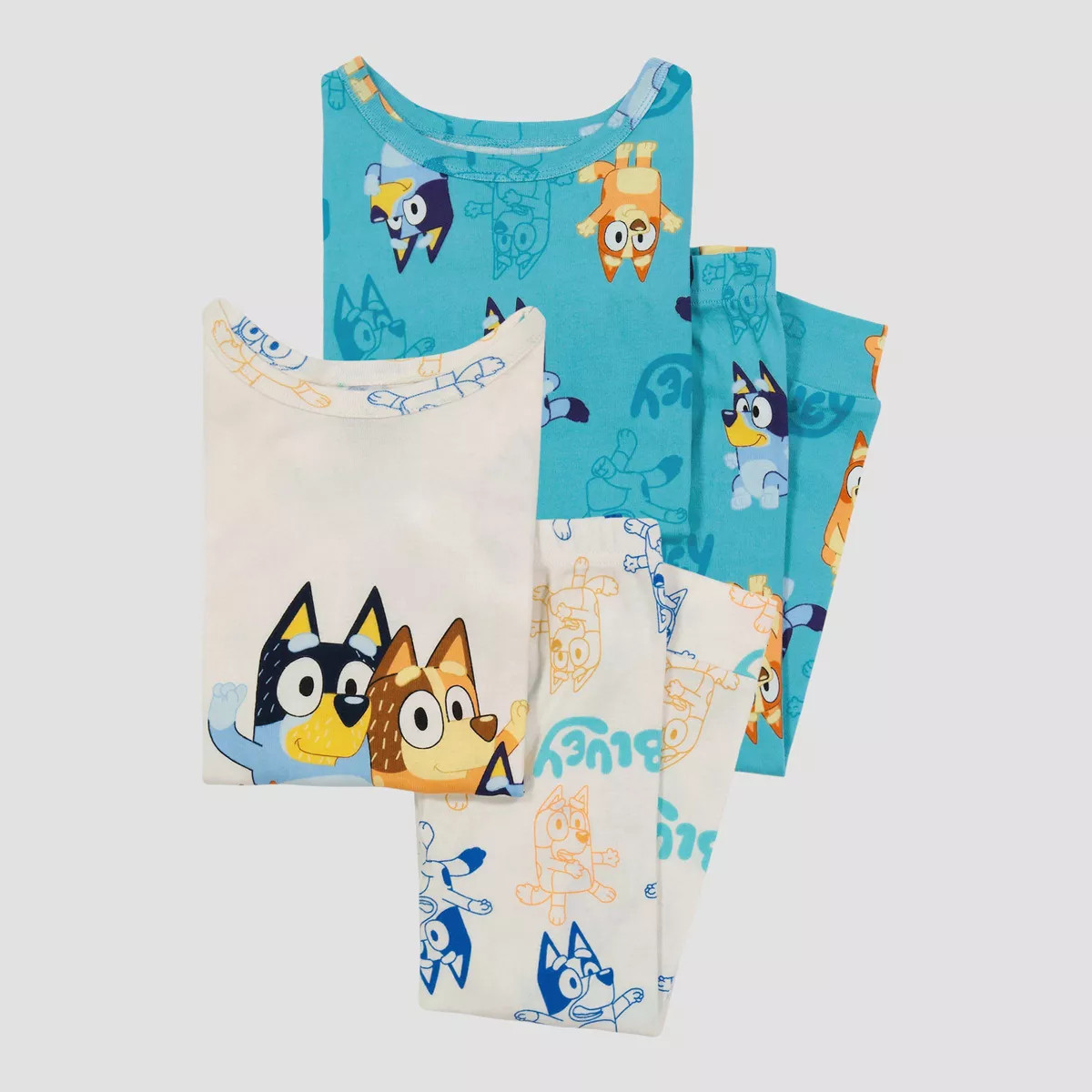Toddler 4pc Bluey Snug Fit Pajama Set - Teal Blue | Target
