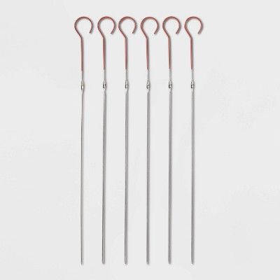 6pc BBQ Skewers with Sillicone Handles Red - Room Essentials™ | Target