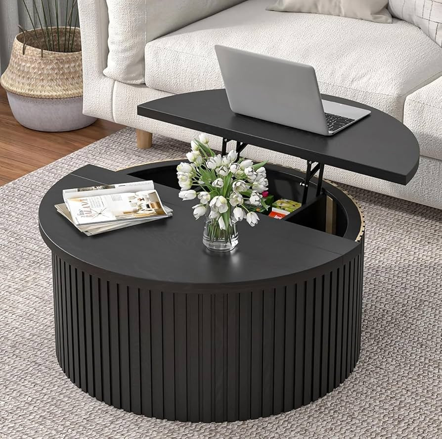 Round Lift Top Coffee Table with Hidden Storage, 31.6 Inch Modern Coffee Tables for Living Room, ... | Amazon (US)