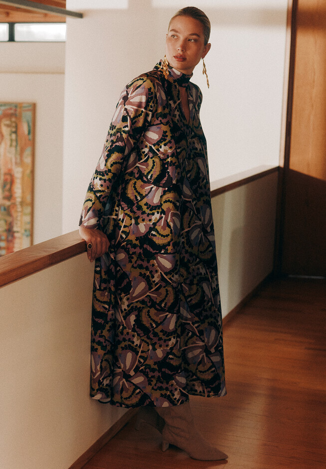 Draped High Neck Maxi Dress | Eloquii