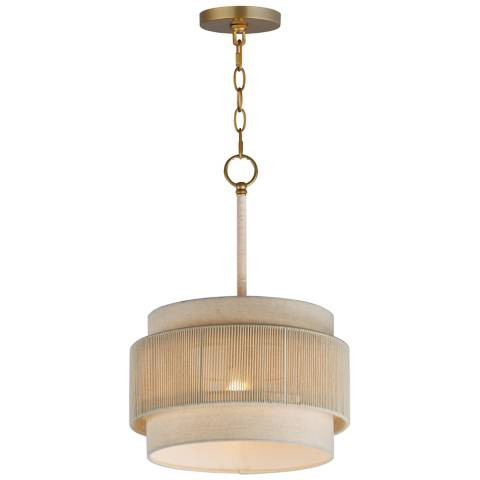 Maxim Seacliff 14"W Natural Aged Brass Drum Pendant Light | Lamps Plus