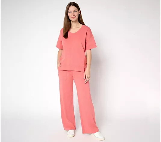 Peace Love World Regular French Terry Pullover and Ankle Pant Set - QVC.com | QVC