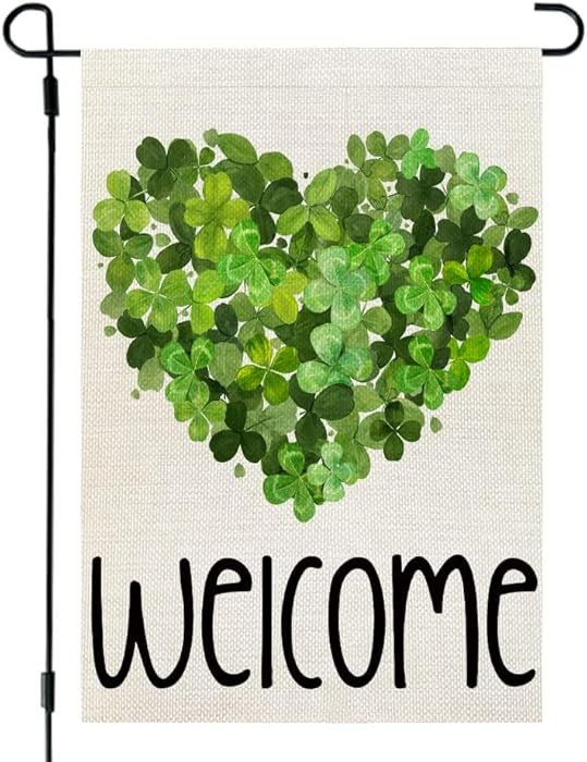CROWNED BEAUTY St Patricks Day Garden Flag Shamrocks Heart 12x18 Inch Double Sided for Outside Gr... | Amazon (US)