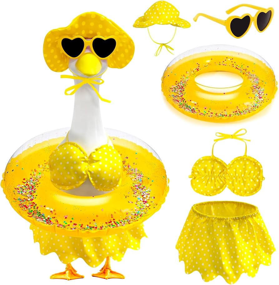 Porch Goose Outfit Swimsuit, Summer Bikini Goose Costume, 23'' Lawn Goose Statue Costume For Outd... | Amazon (US)