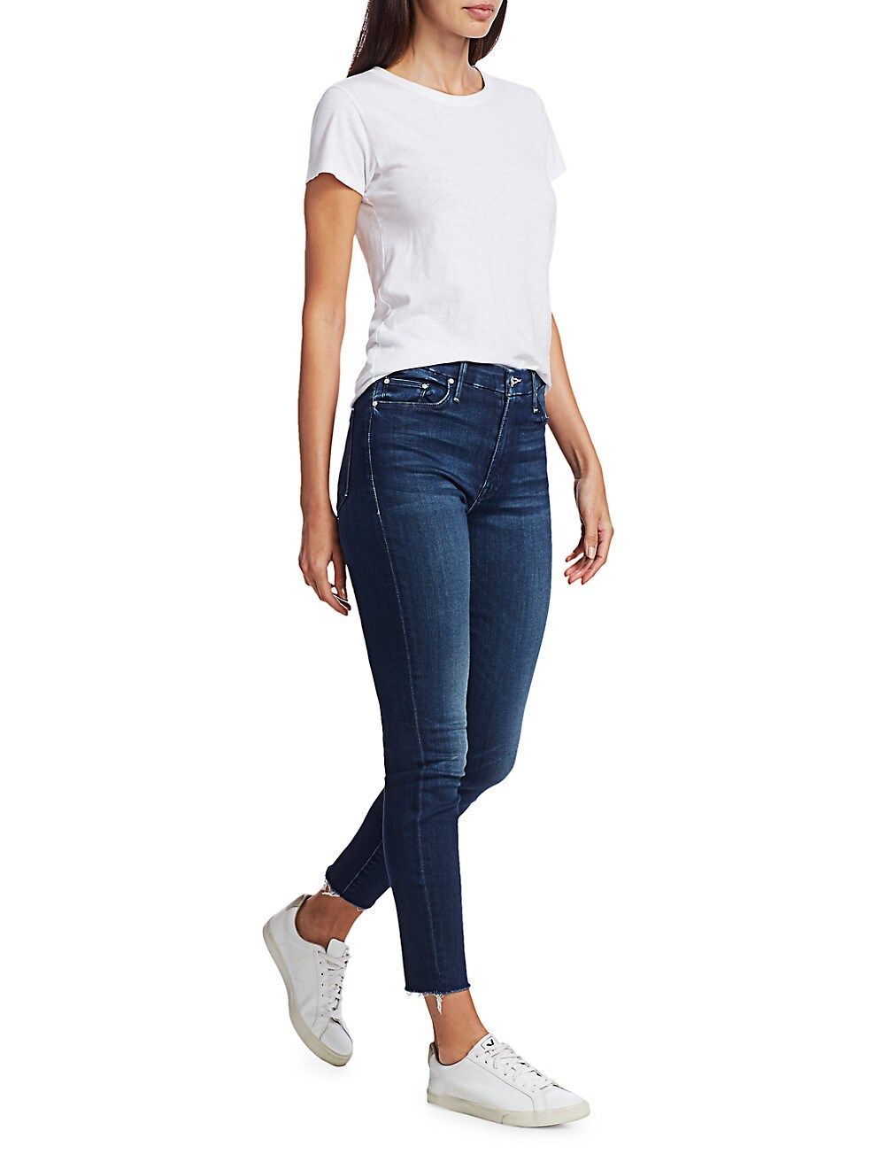 The Looker High-Rise Ankle Skinny Fray Hem Jeans | Saks Fifth Avenue