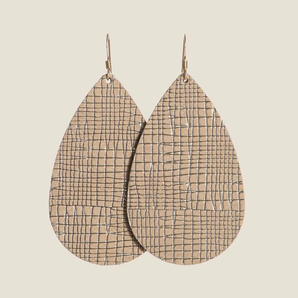 Cream Trellis Teardrops | Nickel and Suede