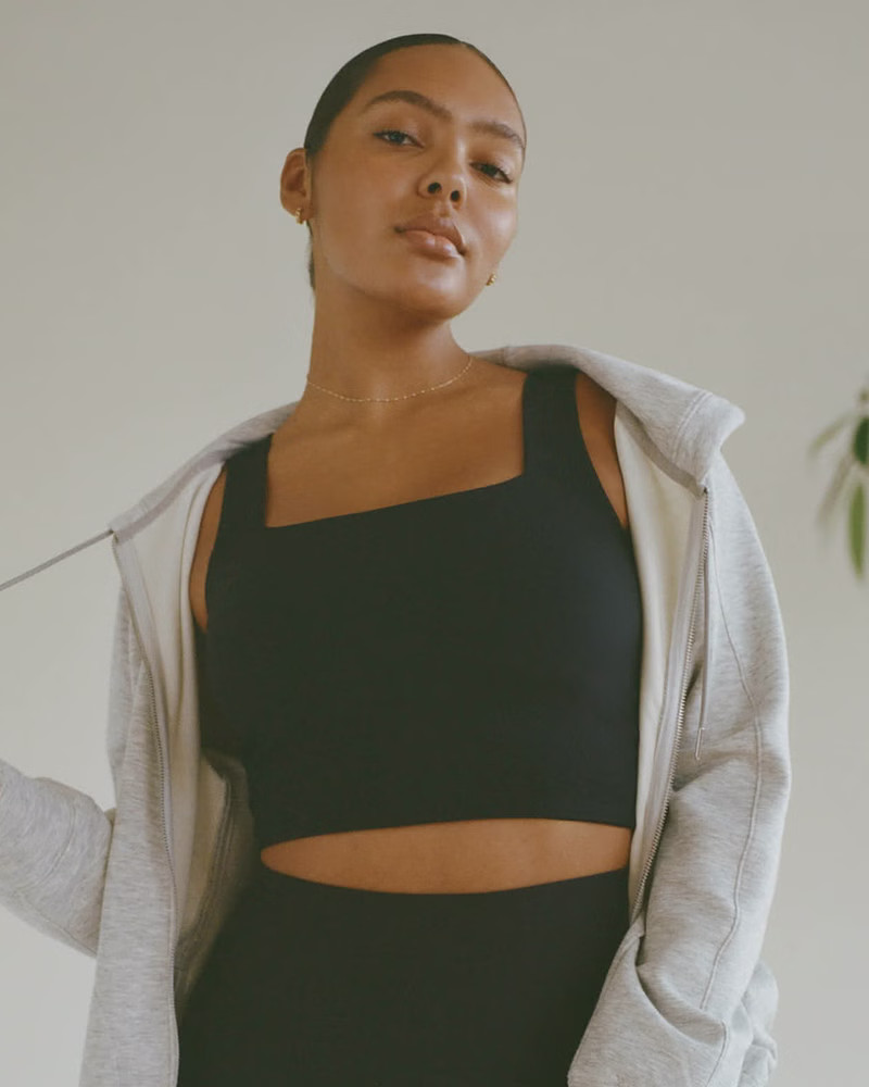 YPB sculptLUX Squareneck Slim Tank | Abercrombie & Fitch (US)