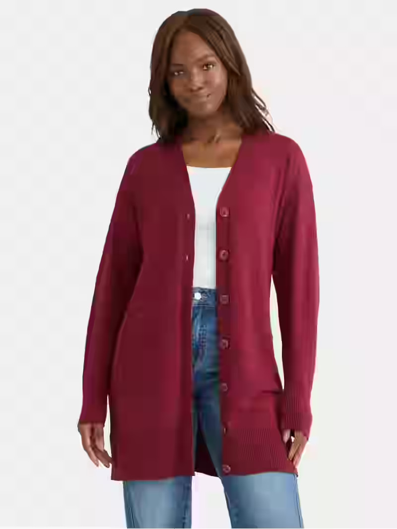Time and Tru Women’s Button Front Cardigan, Christmas Cardigan Sweater, Walmart Christmas  | Walmart (US)