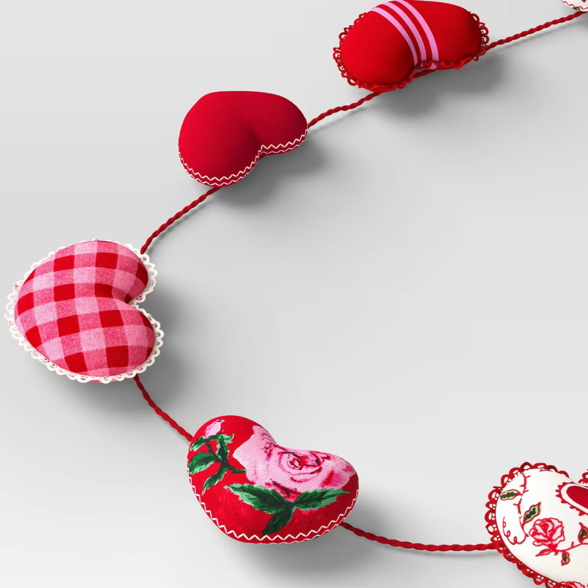 Mixed Pattern Heart Valentine's Garland - Threshold™ | Target