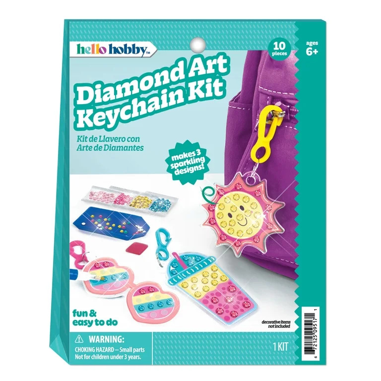 Hello Hobby Diamond Art Keychain Craft Kit, Kids Arts and Crafts | Walmart (US)