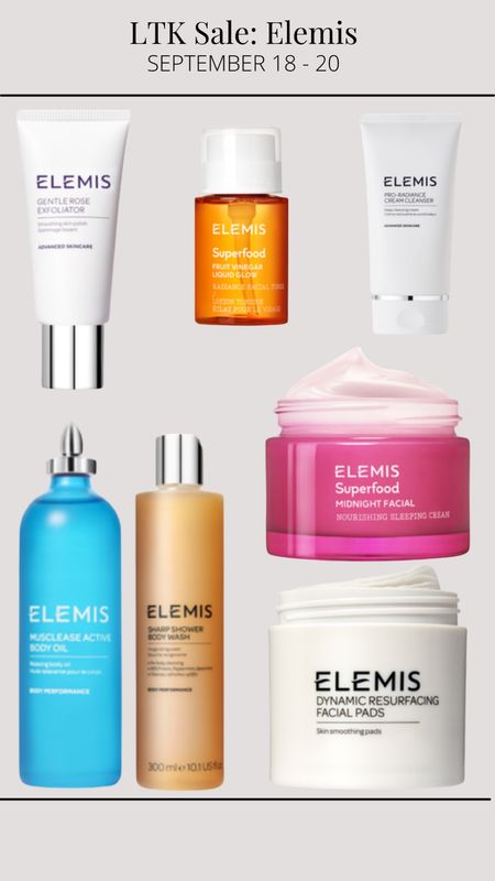 Exclusive deals on Elemis products in the LTK app during 9/18-9/20! #competition

#LTKSale #LTKbeauty #LTKsalealert