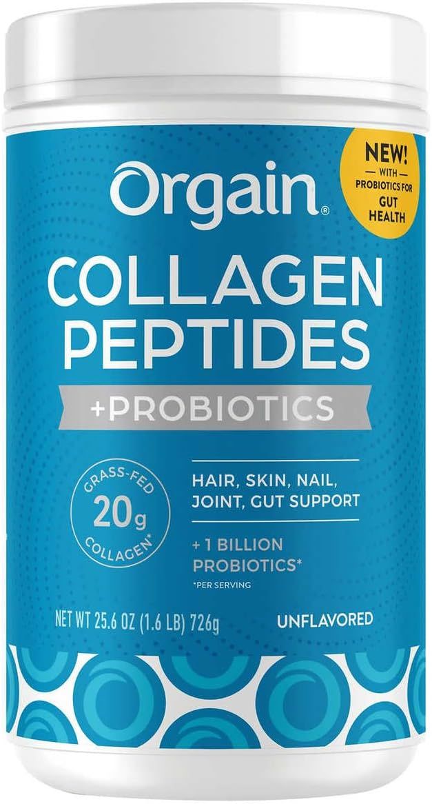 Orgain Collagen Peptides + Probiotics, Unflavored, 1.6 lbs | Amazon (US)