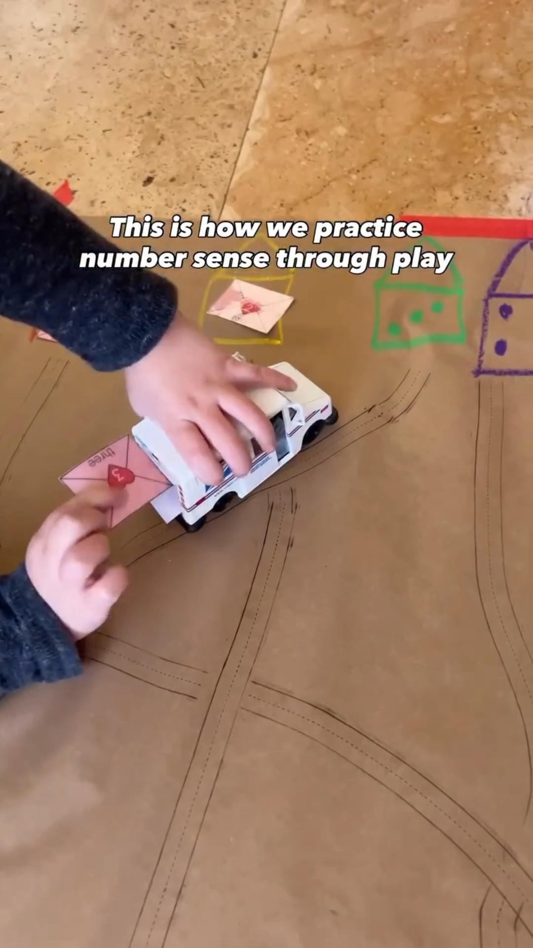 This looks like pretend play… but here’s what’s really happening 👀💌

As my son delivers Valentine mail to each house, he’s practicing SO many foundational skills:

🚚 Big body movement + pre-writing

🔢 Number sense

👀 Subitizing

🗣️ Language + pretend play


📦 The mail truck we used is one of my son’s favorite vehicles

#LTKSeasonal #LTKValentine #LTKKids