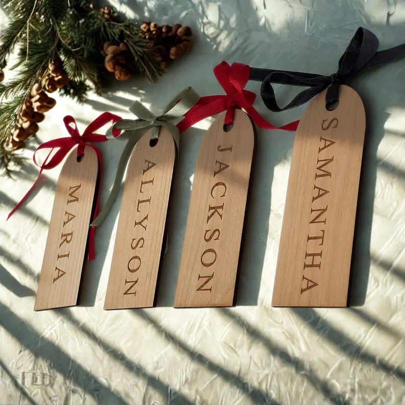 Stocking Name Tag, Personalized Stocking Tag, Wooden Stocking Name Tag, Gift Tags, Name Tags for ... | Etsy (US)