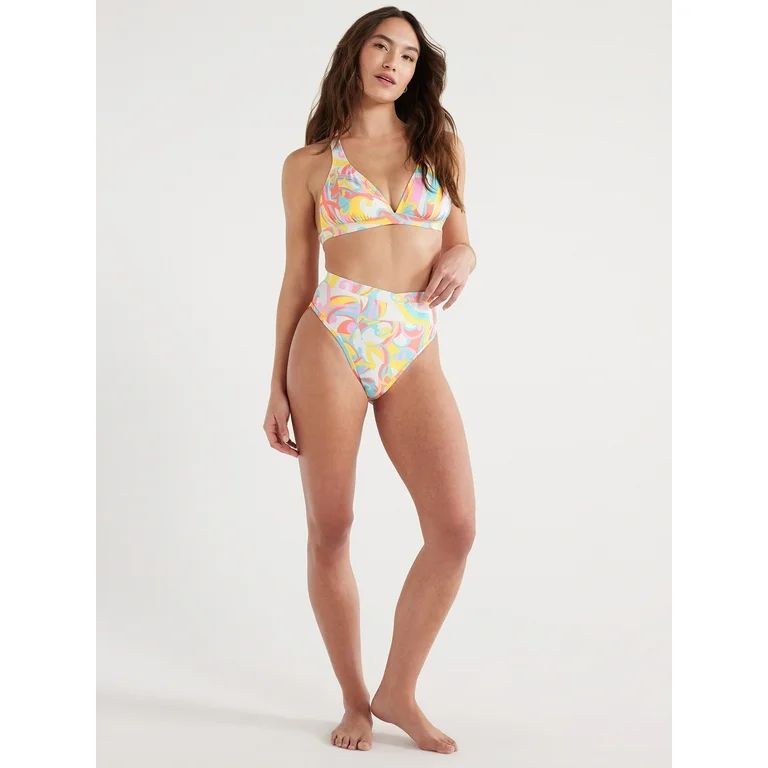 Jessica Simpson Women's High Waisted Printed Bikini Bottoms, Sizes XS-XXL | Walmart (US)