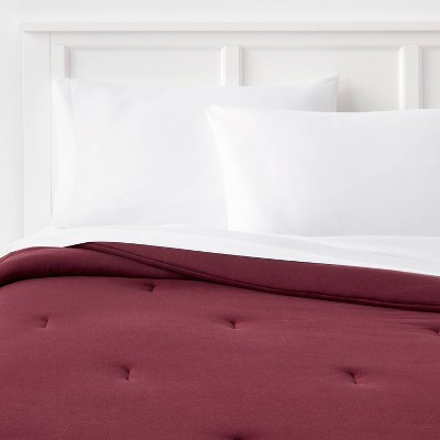 Twin/Twin Extra Long Jersey Solid Comforter Maroon - Room Essentials™: Cotton Blend, Midweight for All Ages | Target