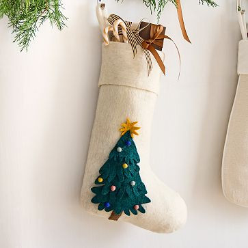 Christmas Tree Felt Stocking | West Elm | West Elm (US)