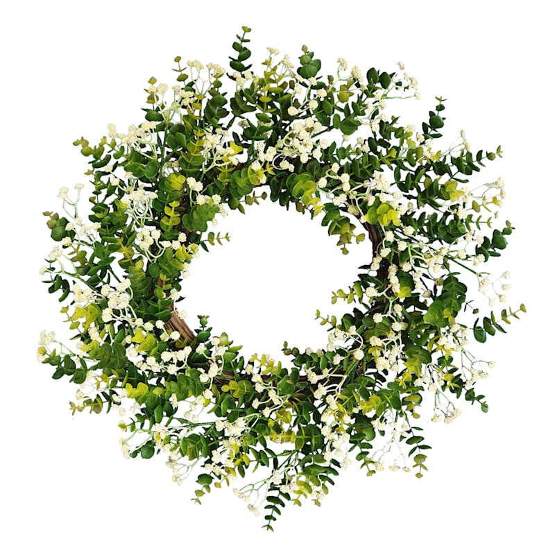 White Baby's Breath Wreath, 20" | At Home