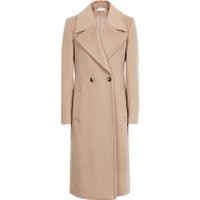 Reiss Lawson - Double-breasted Longline Coat in Camel, Womens, Size 4 | Reiss (UK)