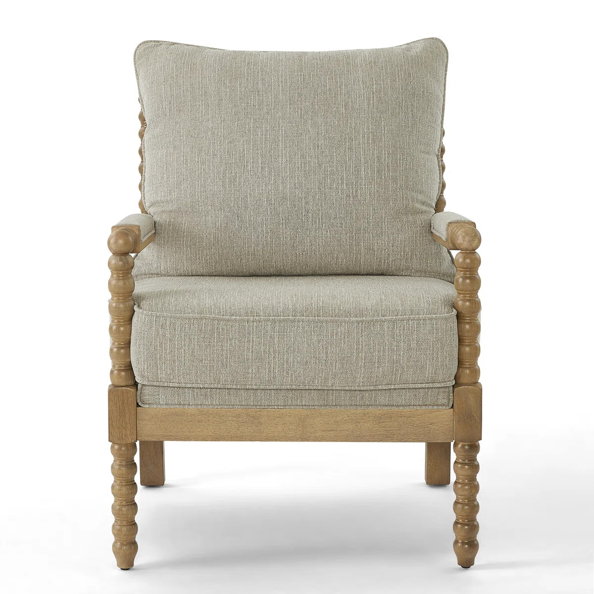 Millissa Spindle Solid Wood Accent Armchair with Upholstered Thick Cushion and Back | Wayfair North America