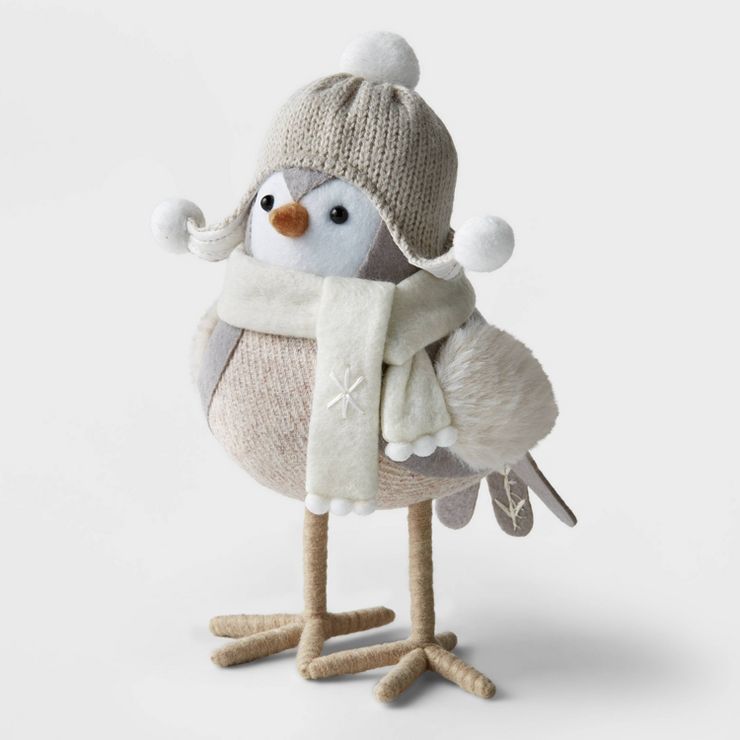 Fabric Bird with Cream Scarf Decorative Figurine - Wondershop™ | Target