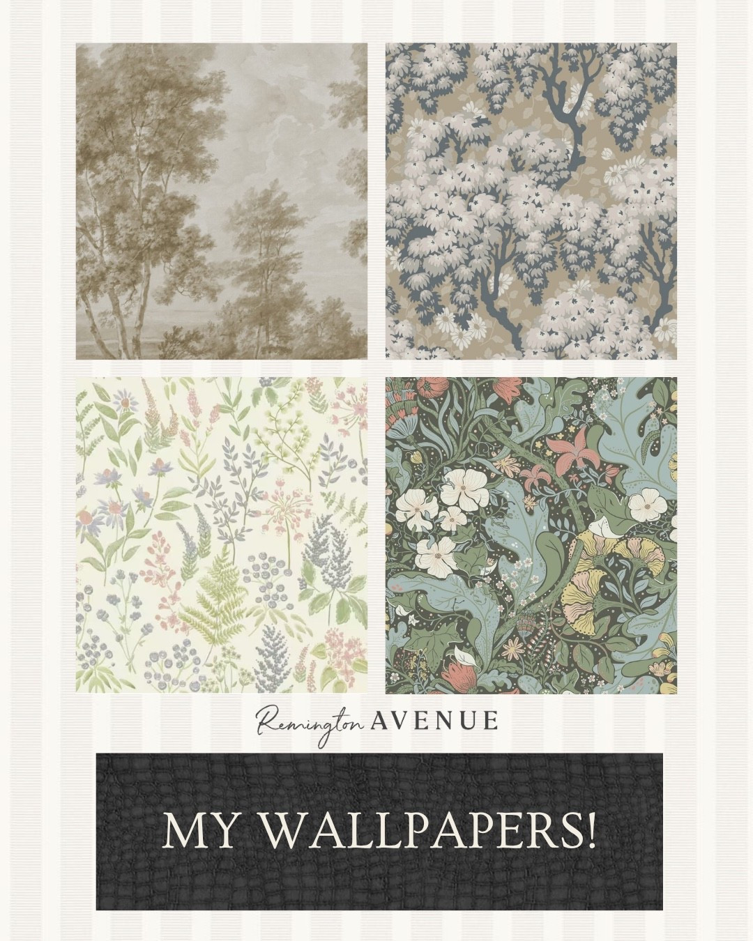 All the wallpaper prints throughout my home. The top left corner is my bedroom and it’s called Tree on the hill from Rebel walls in beige.

#LTKSaleAlert #LTKHome