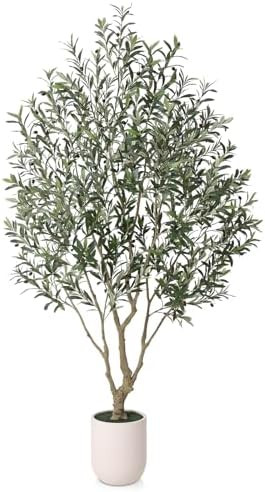 Verinatural Olive Tree Artificial Indoor, 8FT Tall Faux Olive Tree with 11.5in White Planter, Art... | Amazon (US)