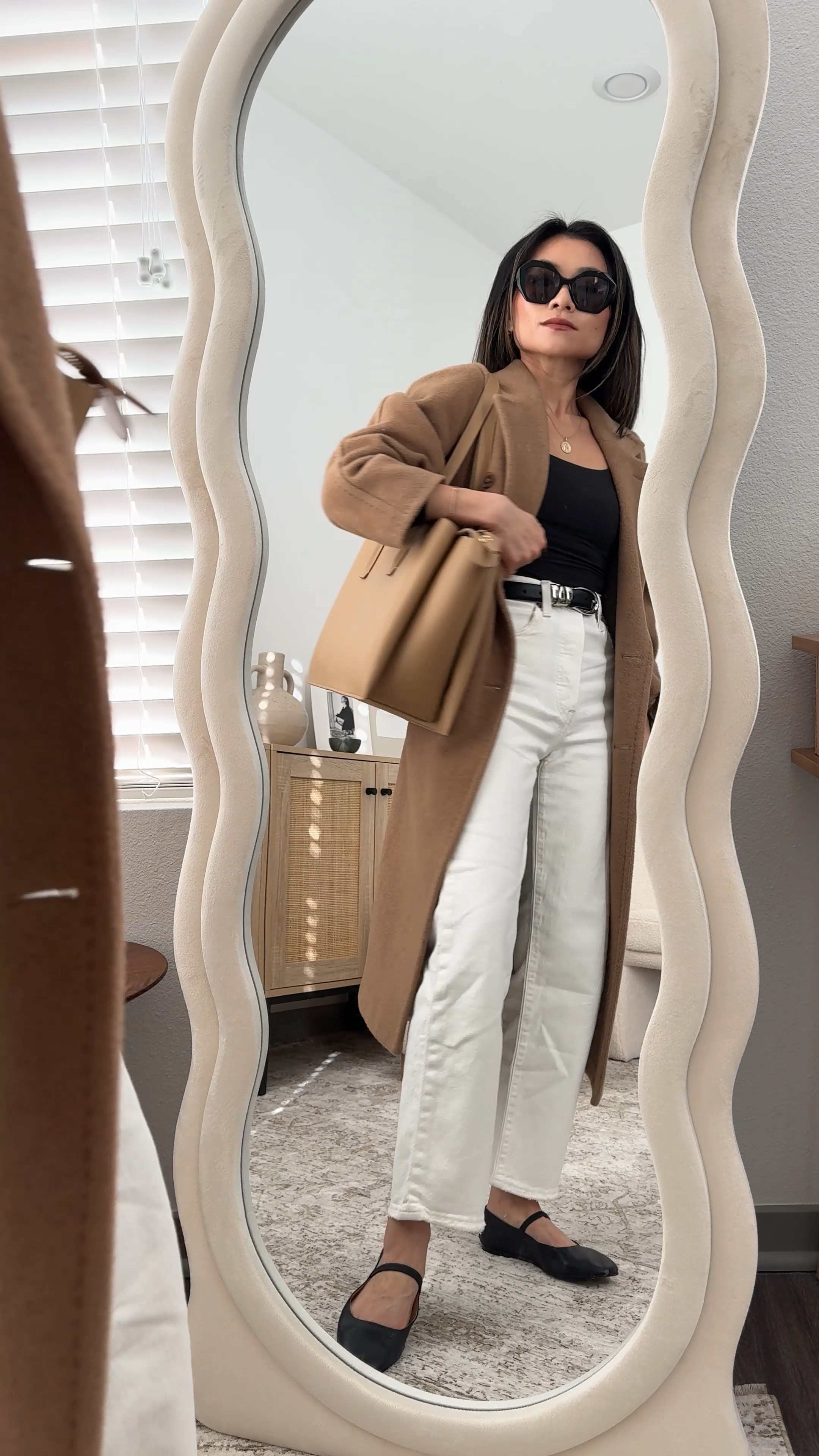 Neutral Winter Camel coat outfit 

- coat XXS
- jeans 23
- bodysuit XS

#LTKGiftGuide #LTKCyberWeek #LTKWorkwear
