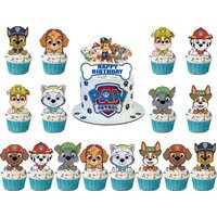 16pcs PAW Patrol Chase Cake Topper Anime Kids Happy Birthday Cake Decoration Cartoon Cupcake Topper for Boy Girl Birthday Gift | AliExpress (US)