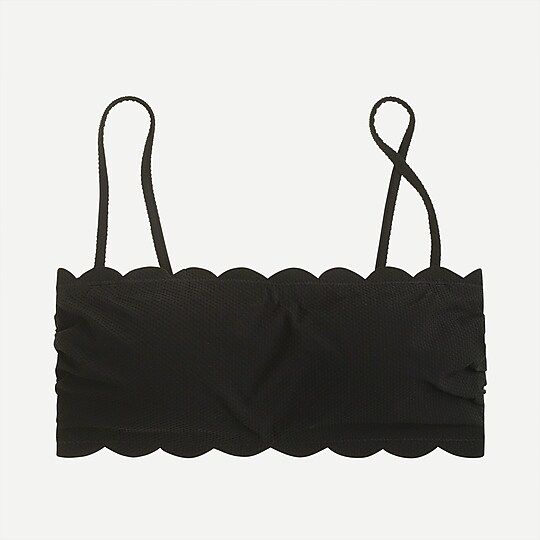 Scallop piqué bandeau bikini top | J.Crew US