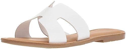 DecoStain Women's Plus Size Comfortable Flat Sandals Open Toe Slip On Slippers Casual Beach Sandals | Amazon (US)