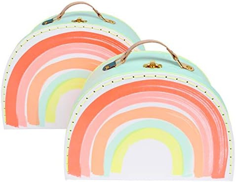 Meri Meri Rainbow Suitcase - Set of 2 - Laminated Cardboard with Leather Handle & Metal Clasp | Amazon (US)