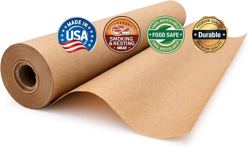 Brown Butcher Paper Roll (17.75 inches x 100 feet), Unbleached, Unwaxed & Uncoated for Smoking & ... | Amazon (US)