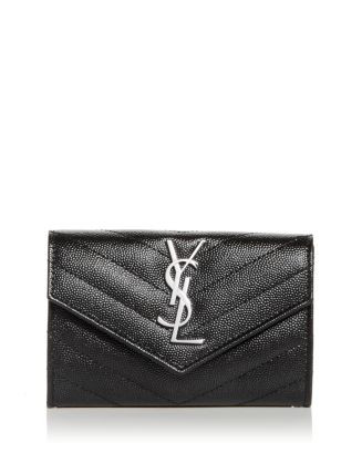 Saint Laurent Cassandre Matelassé Small Envelope Wallet in Grain De Poudre Embossed Leather  | B... | Bloomingdale's (US)