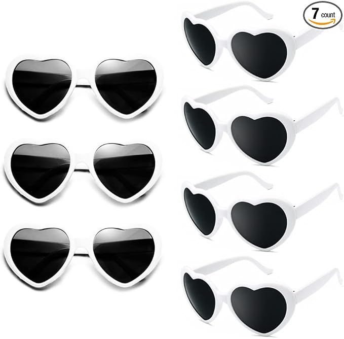 Pibupibu Neon Colors Party Favor Supplies Wholesale Heart Sunglasses | Amazon (US)