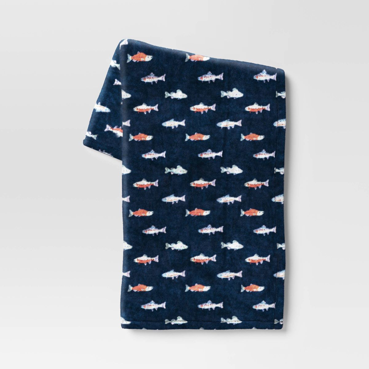 Oversized Fish Printed Plush (Not Knitted) Throw Blanket - Room Essentials™ | Target