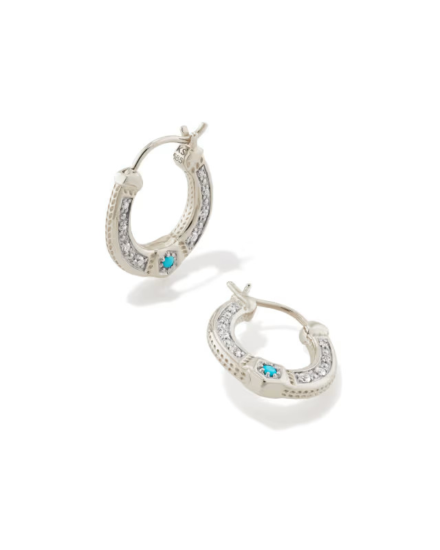 Noble 14k White Gold Huggie Earrings in Turquoise | Kendra Scott