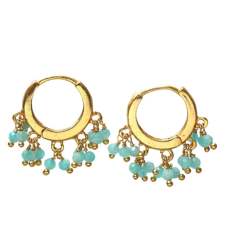 Gempires Turquoise Beaded Earrings December Birthstone Lightweight Jewelry Hypoallergenic Gold Pl... | Amazon (US)