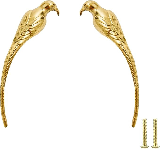 Kitchen Cabinet Handles 2 Pack Brass Bird Handle Children's Room Gold Drawer Handle Wardrobe Wine... | Amazon (CA)