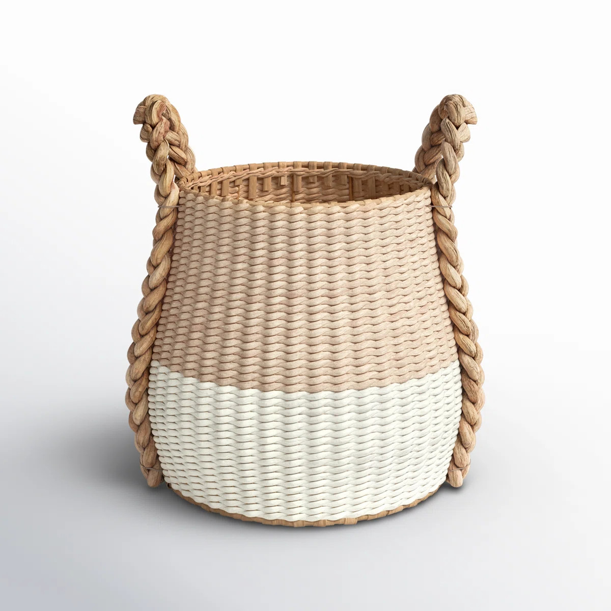 Armadi Two Tone Wicker Basket with Handles | Wayfair North America