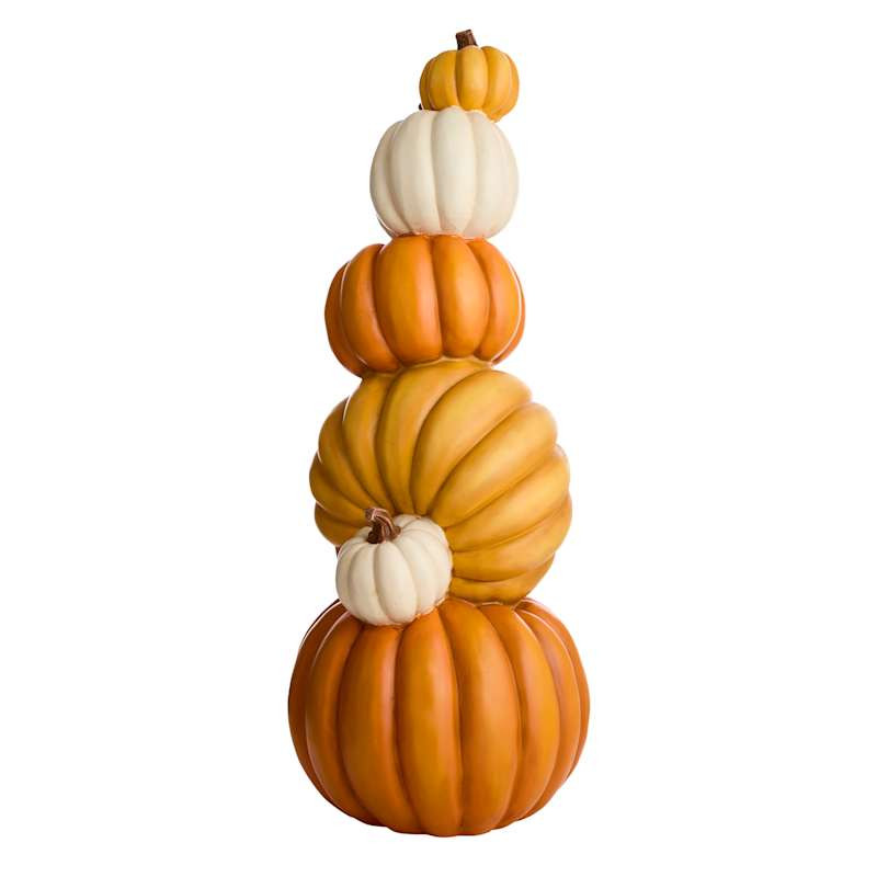Harvest Hearth Stacked Pumpkins Porch Decor, 3.4' | At Home