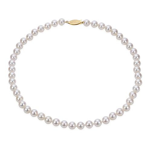 Imperial Pearls 16"" 14K Gold 6.5-7mm Cultured Akoya Pearl Necklace - Yellow | HSN